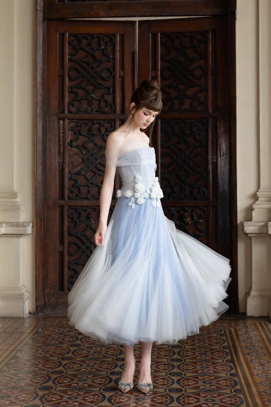 LINH PHUNG Blue Midi Dress