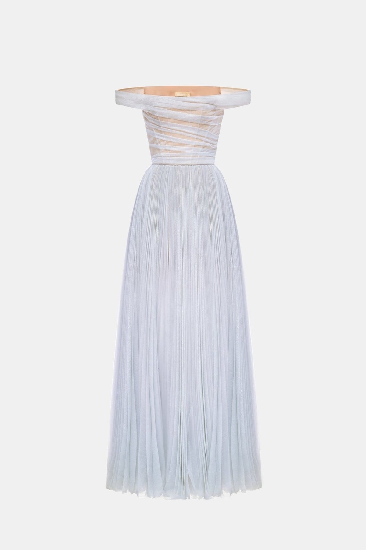 MONTSAND Green Blue Purple Violet Off-shoulder Maxi Dress