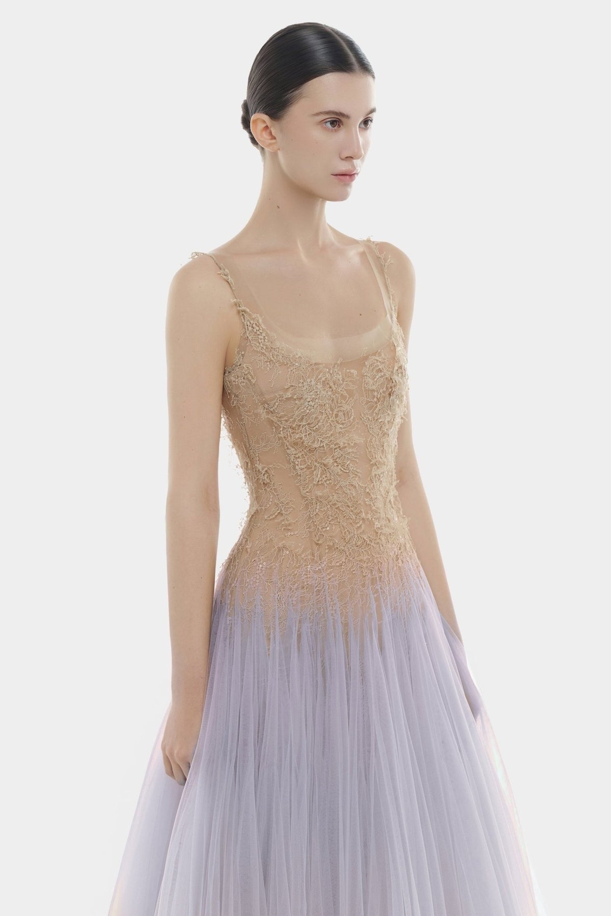MONTSAND Purple Ombre Lace Midi Dress