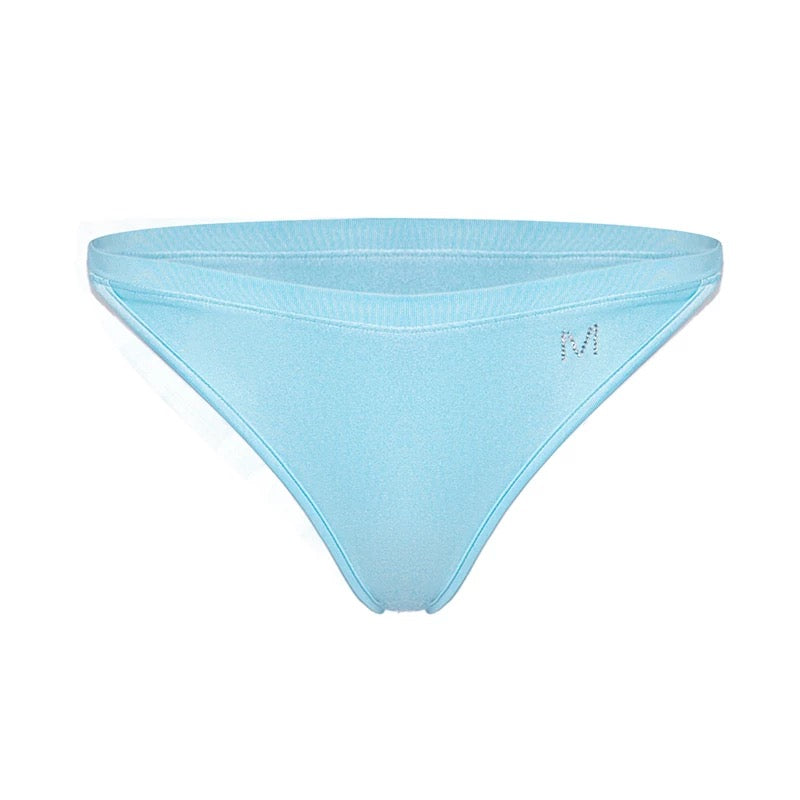 MIMI PLANGE Blue Bikini and Lace up skirt