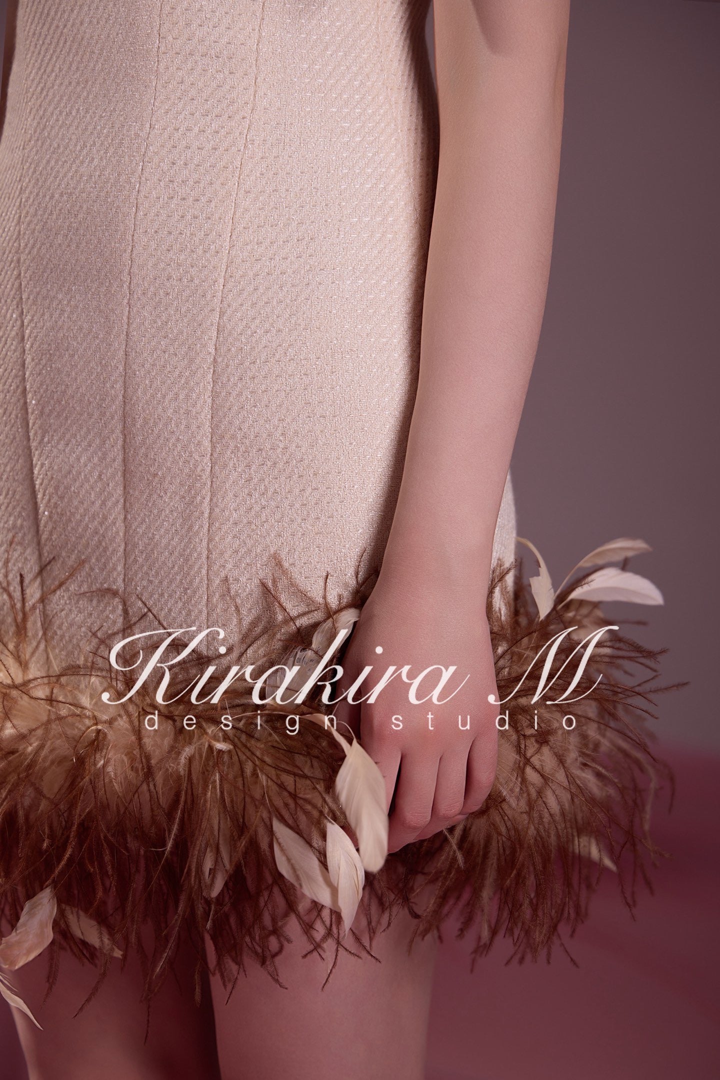 KIRAKIRA M Cream Tweed Mini Dress