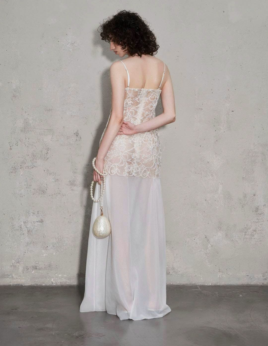OIA STUDIO Elegant Vacation Cream Potpourri Set Maxi Dress