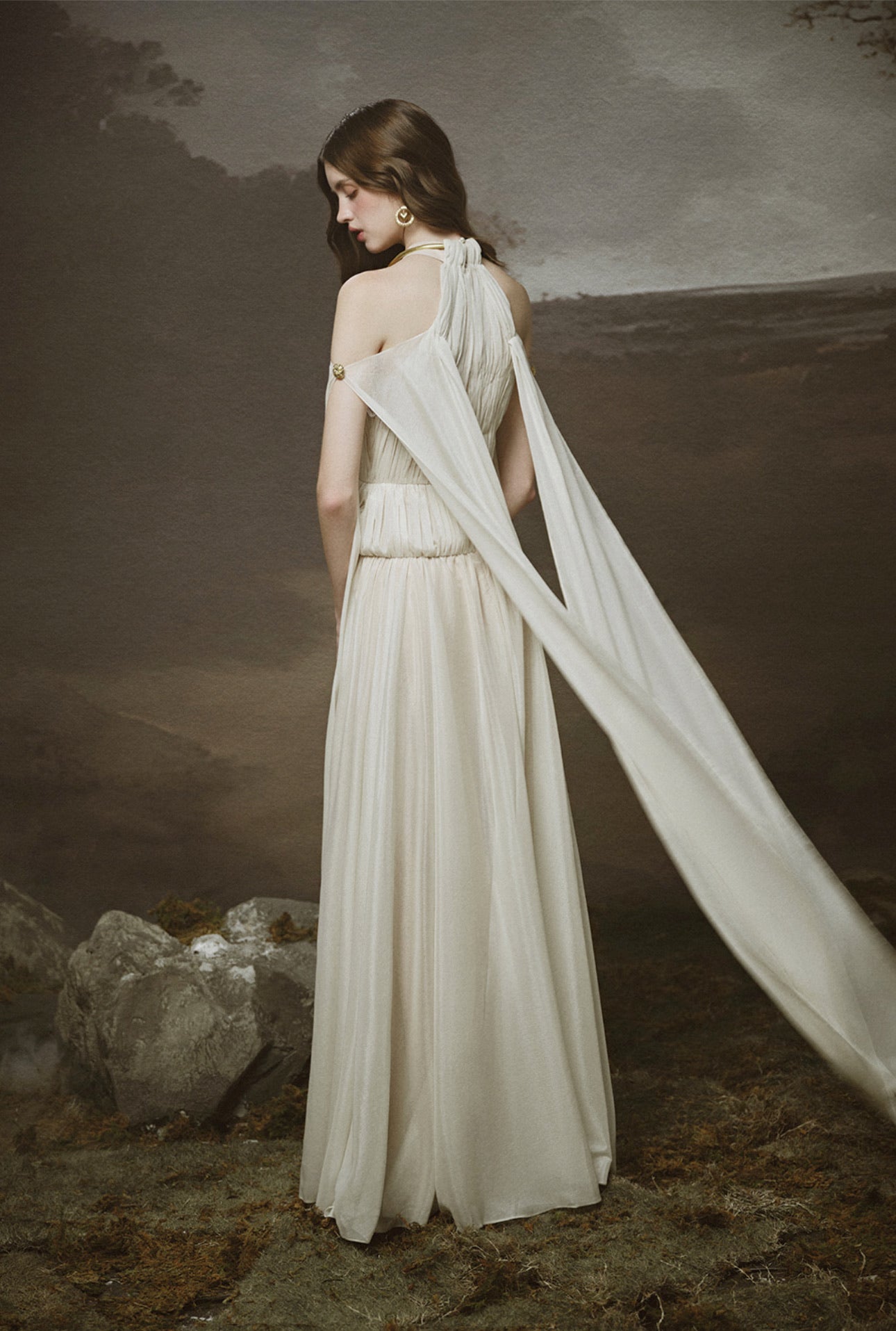 LINH PHUNG White Lunaria Maxi Dress