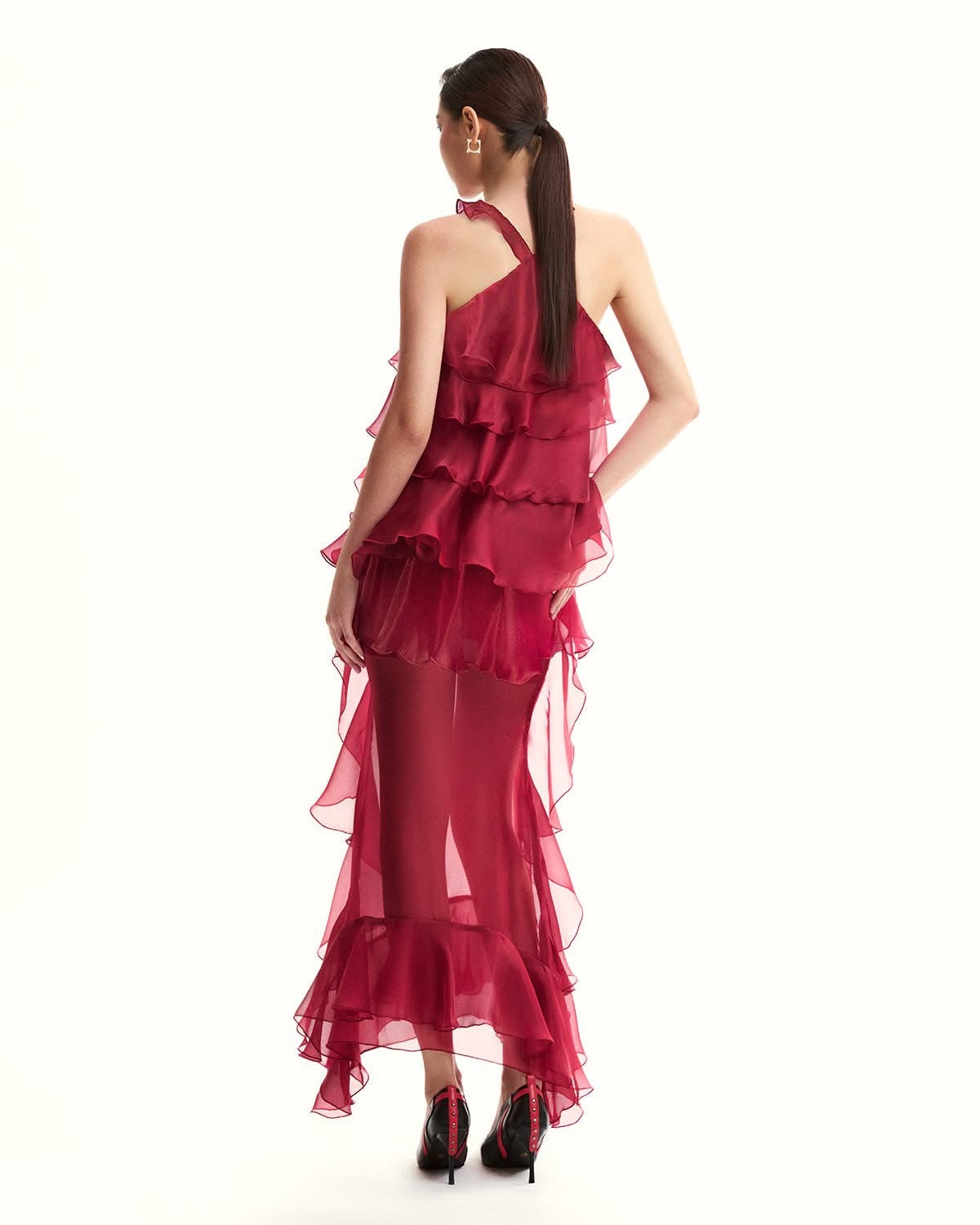Musthave Red Tiered Midi Dress