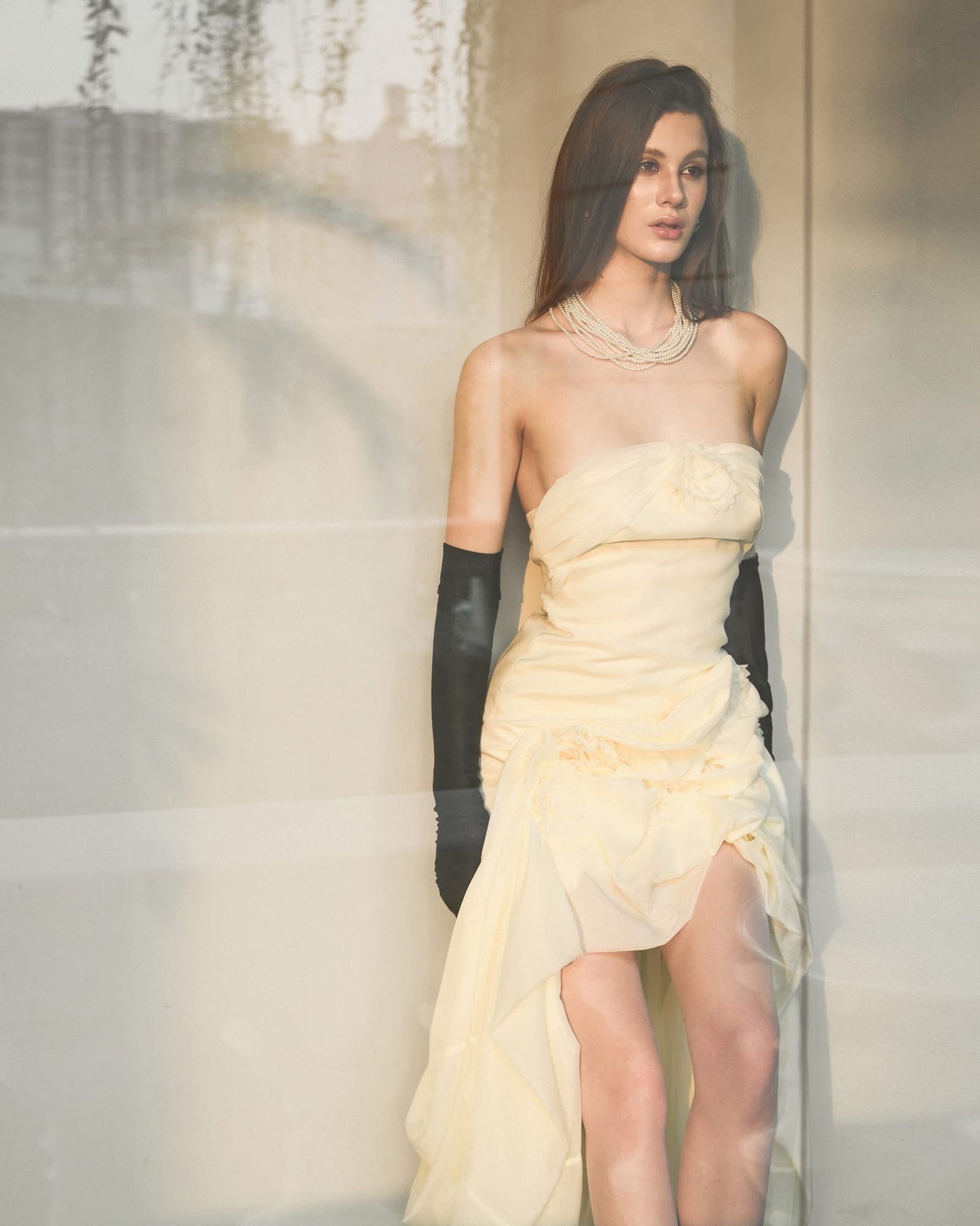 Musthave Cream Cape Mini Dress