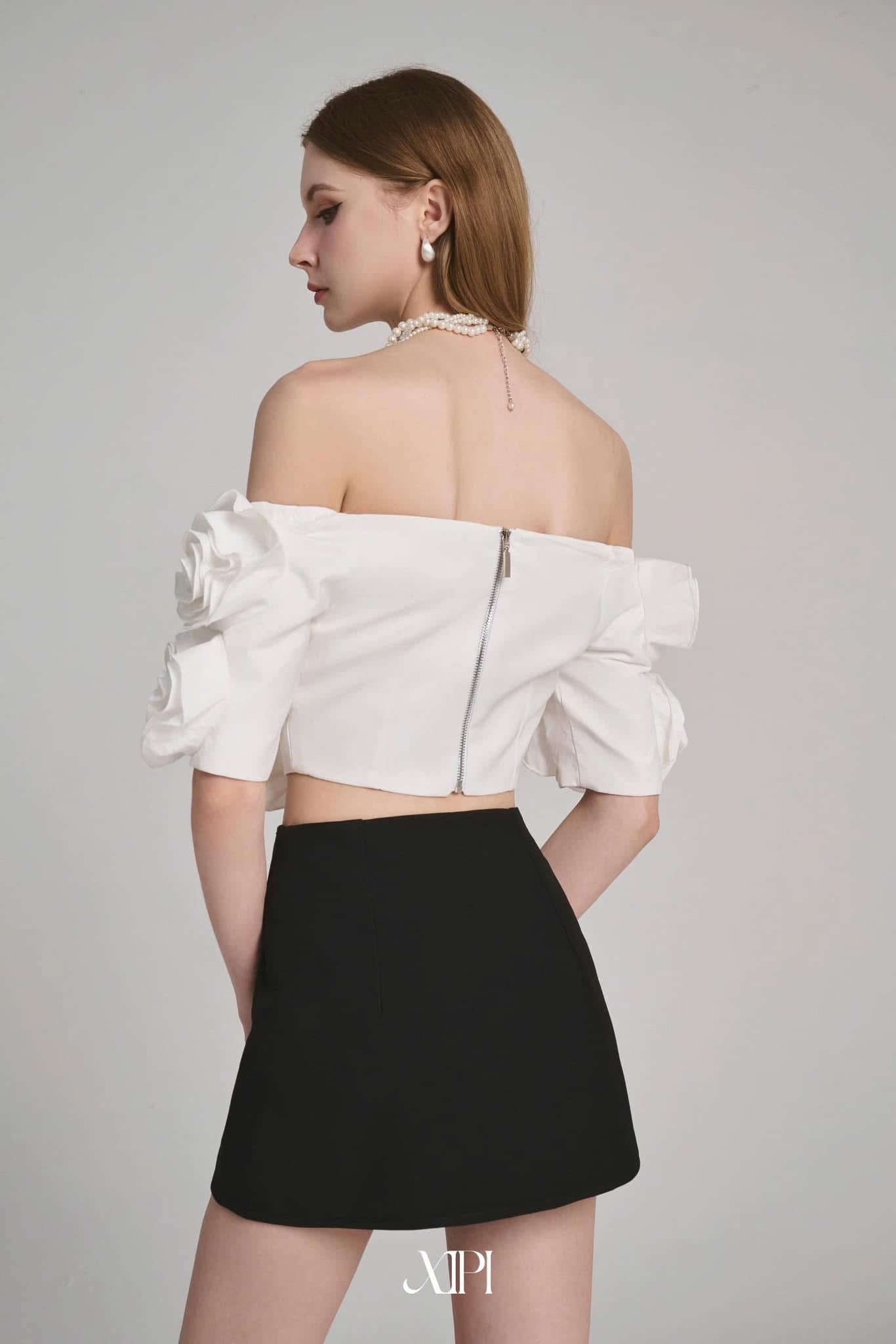 Xipi White& Brown Floral Elian Top
