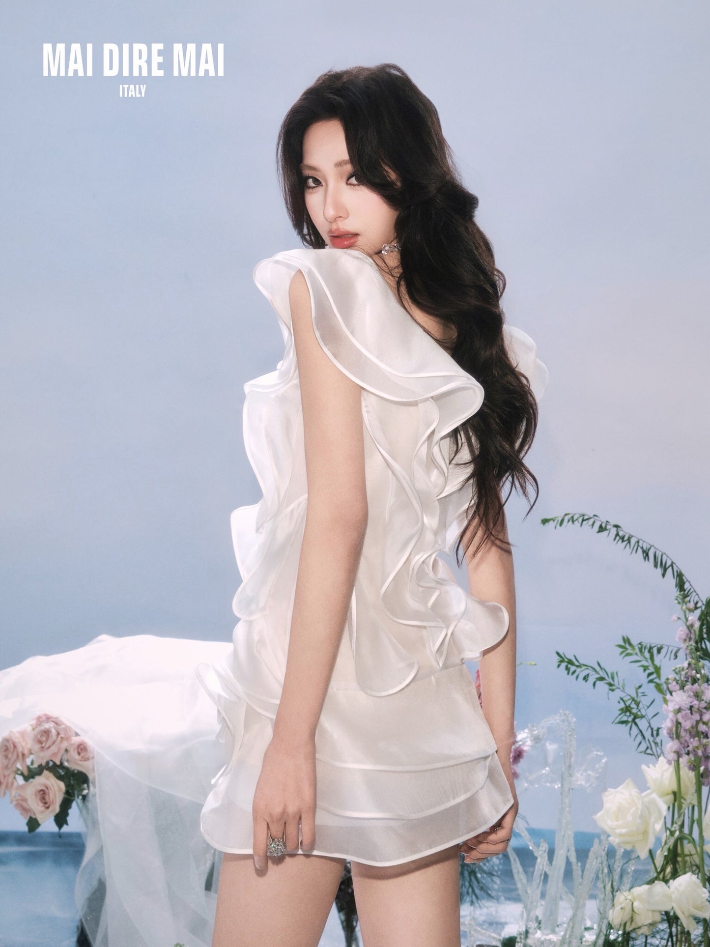 MAI DIRE MAI White Floral Mini Dress