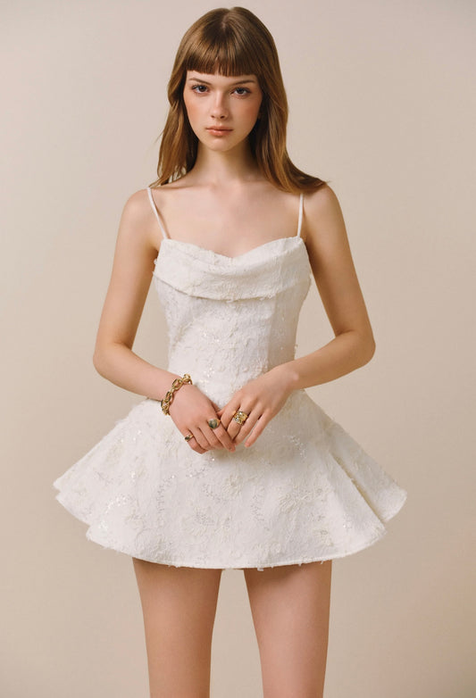 CICI WHITE SELINE Mini Dress & Cape