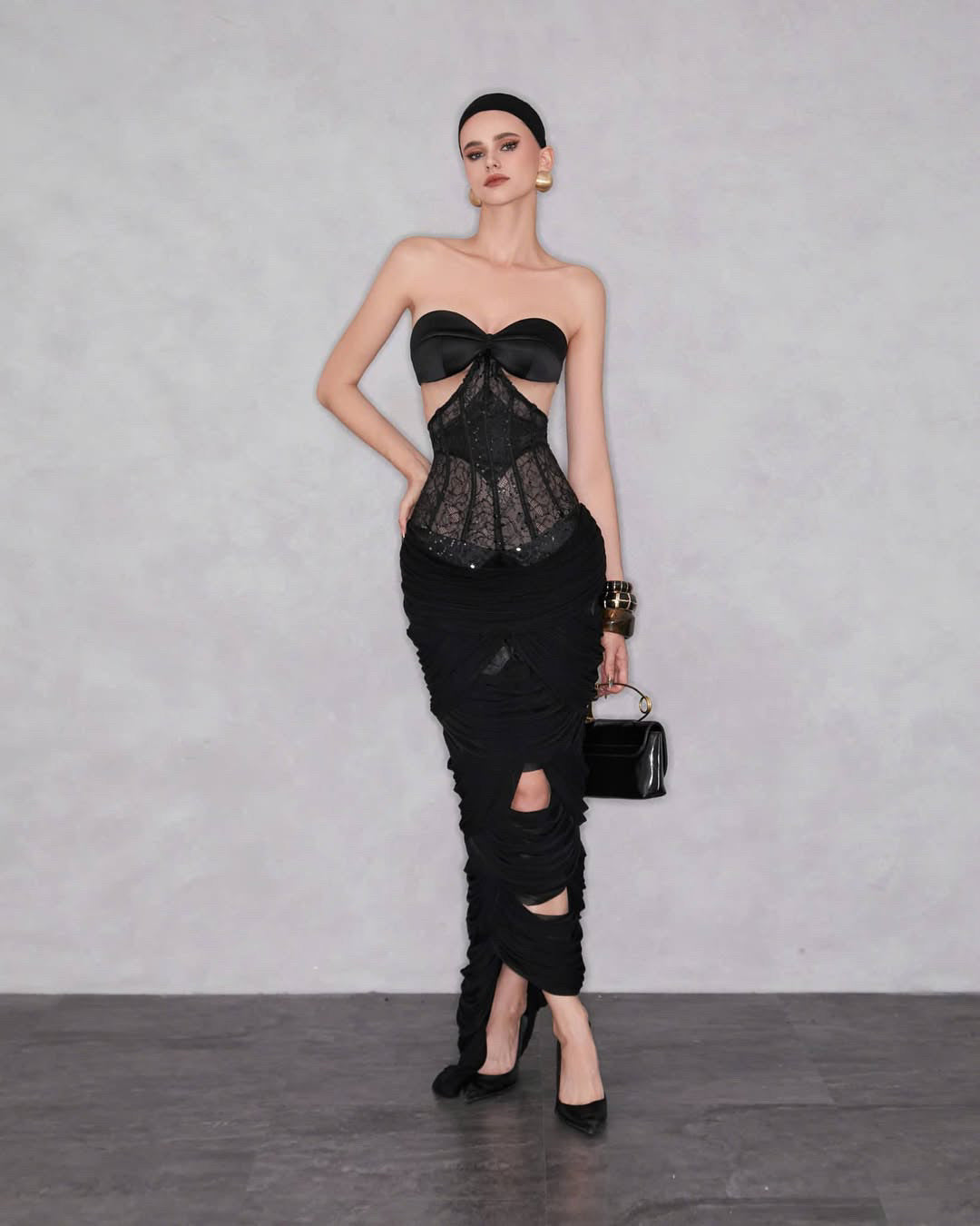 MAEL FEMME Black Ravenna Maxi Dress