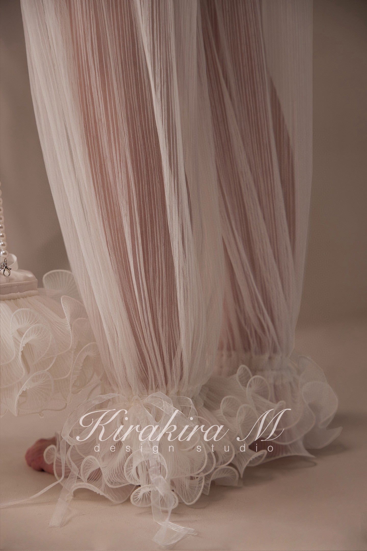 Kirakira M White Lace Blouse & Lace Low Rise Pants