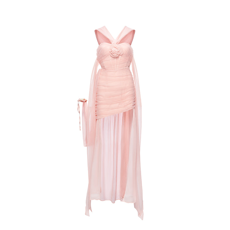SHEERLUCK PINK MINI DRESS