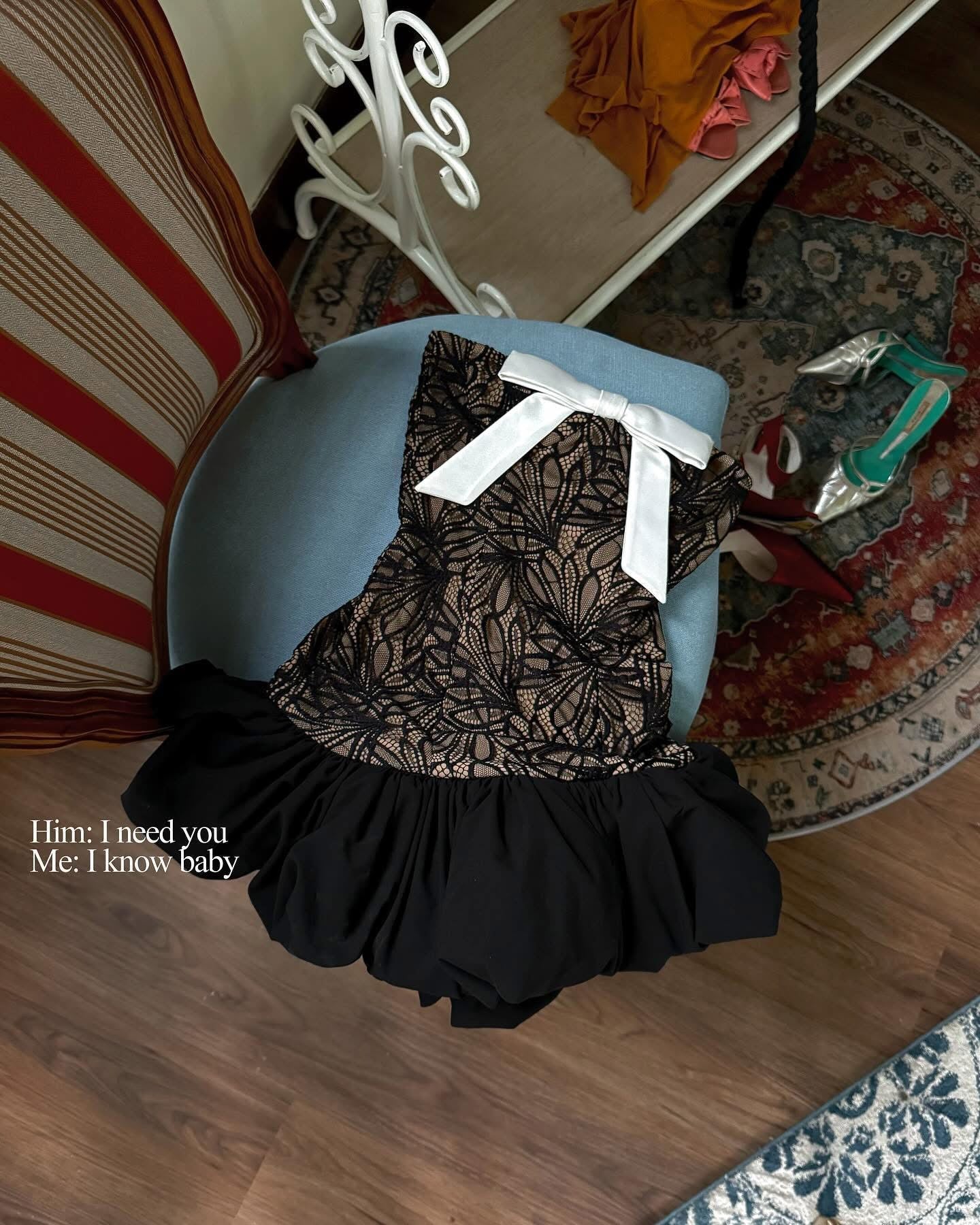 HUELLEY ROSE Black & White Mini dress