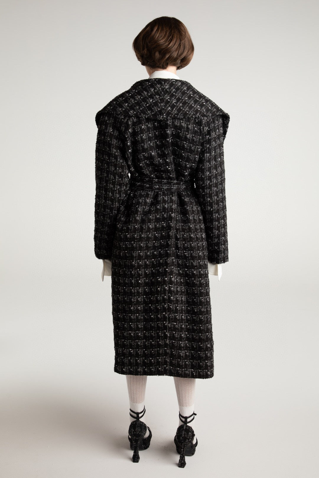 Nana Jacqueline black Plaid lapel coat