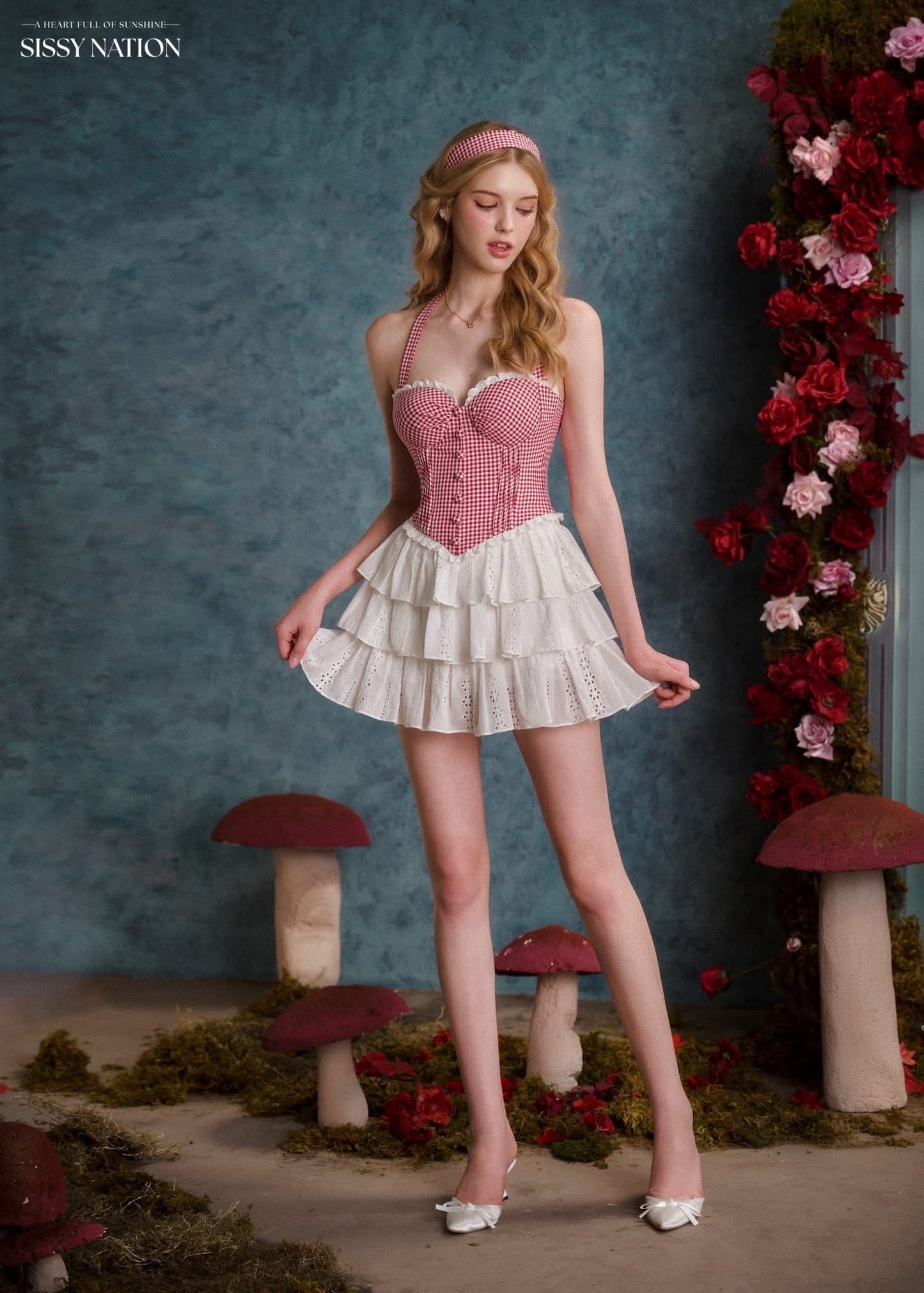 SISSY NATION Pink Daydream Corset Top & Mini Skirt