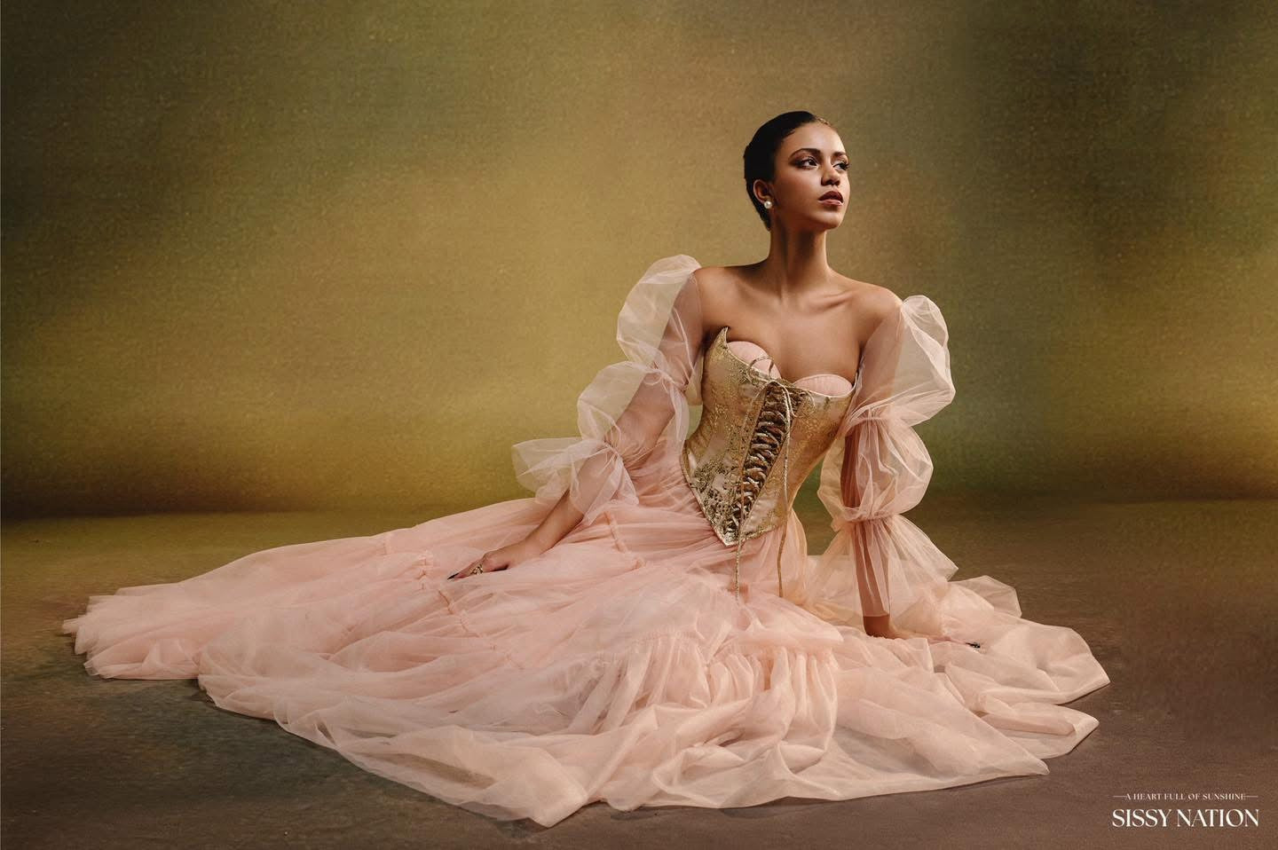 SISSY.NATION Pink Royal Dream Corset Maxi Dress