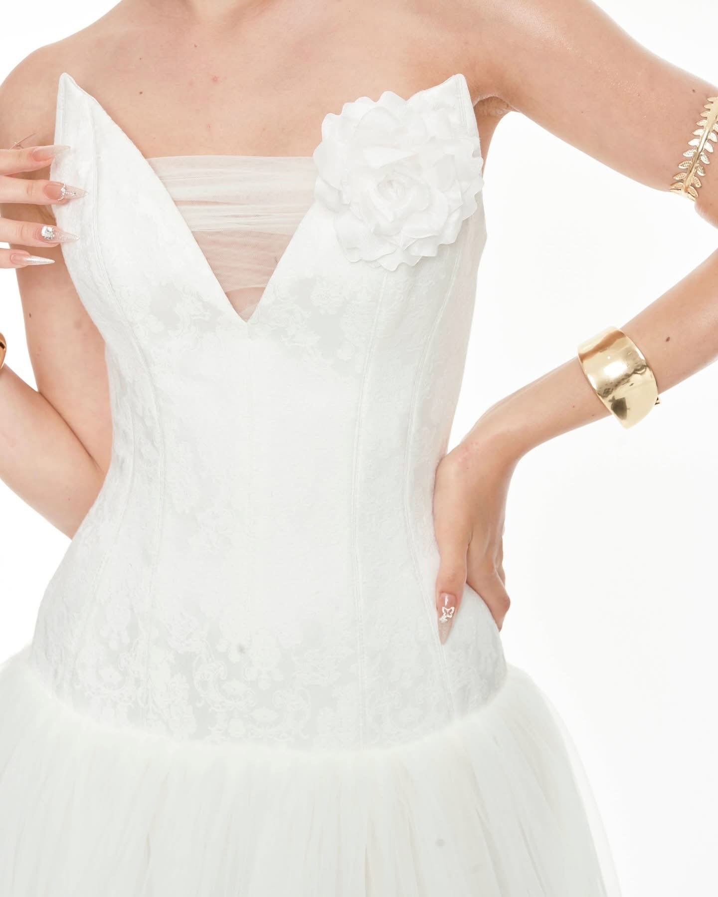 KATHY ATELIER White Diana Maxi Dress