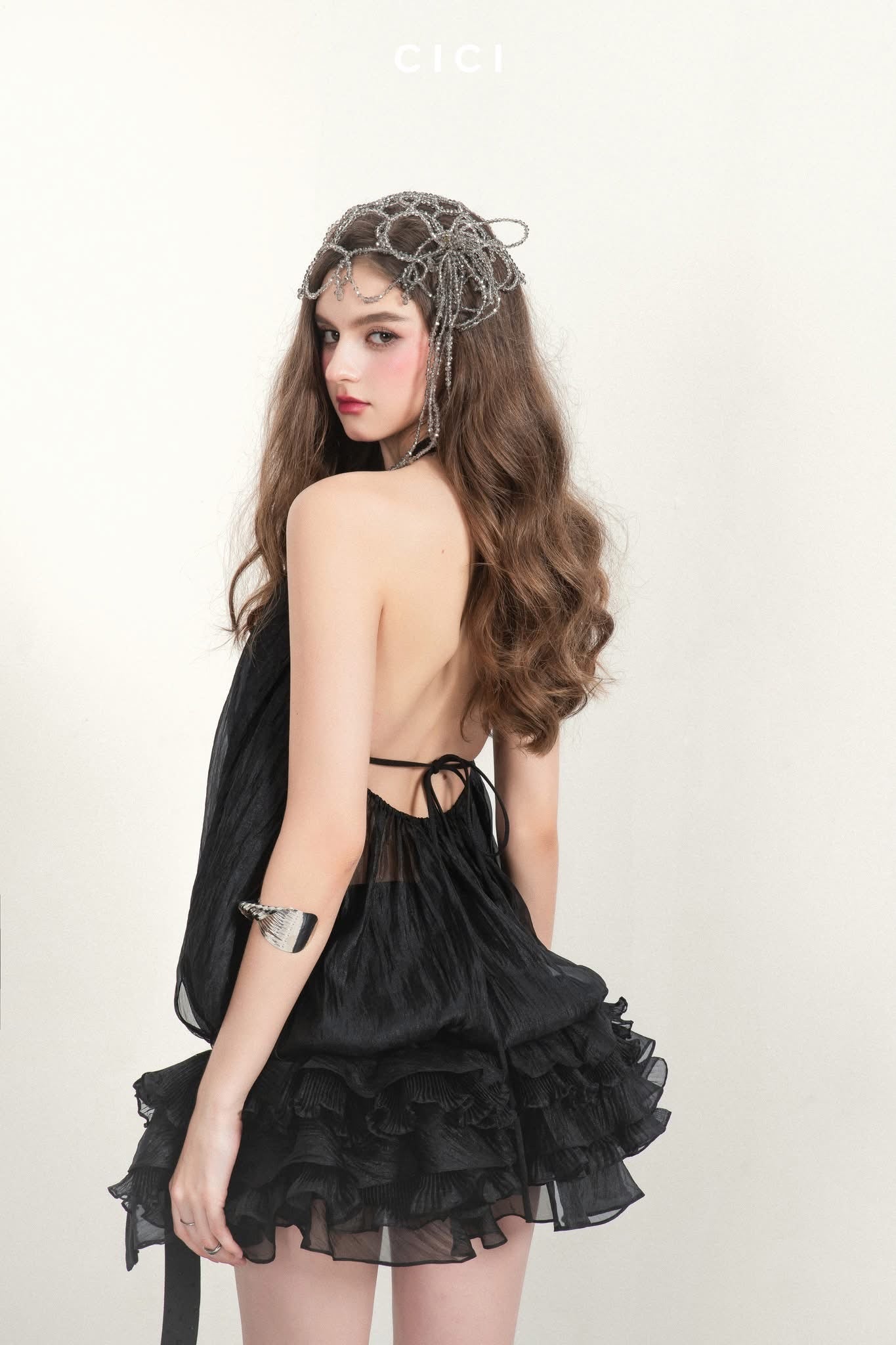 CICI Black SOPHIA Sheer Set Top& Skirt