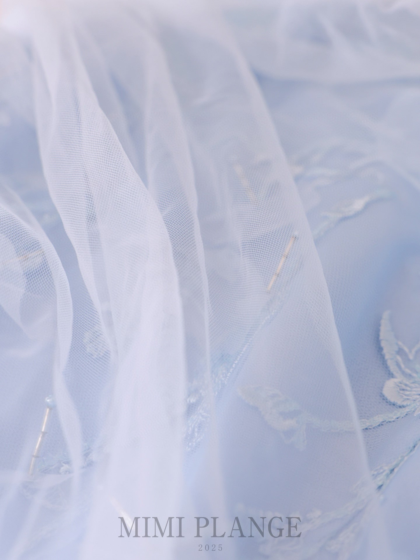 MIMI PLANGE Blue Lace Mini Dress