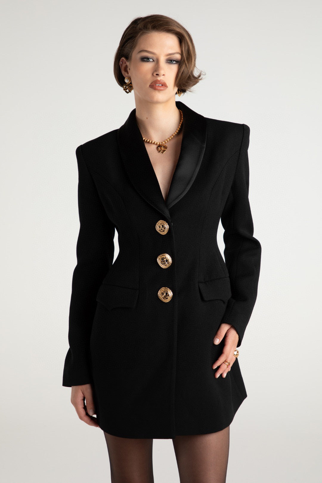 Nana Jacqueline Black Waist cut diamond mini dress