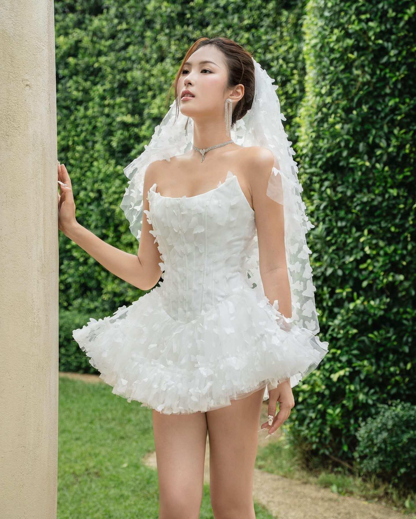 LANE CI White Swan Mini Dress