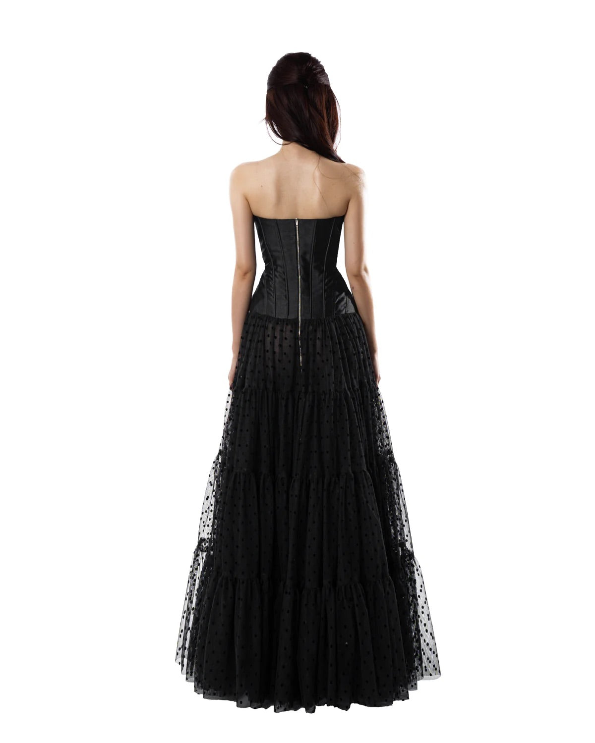 HUELLEY ROSE Black Larra Maxi Dress