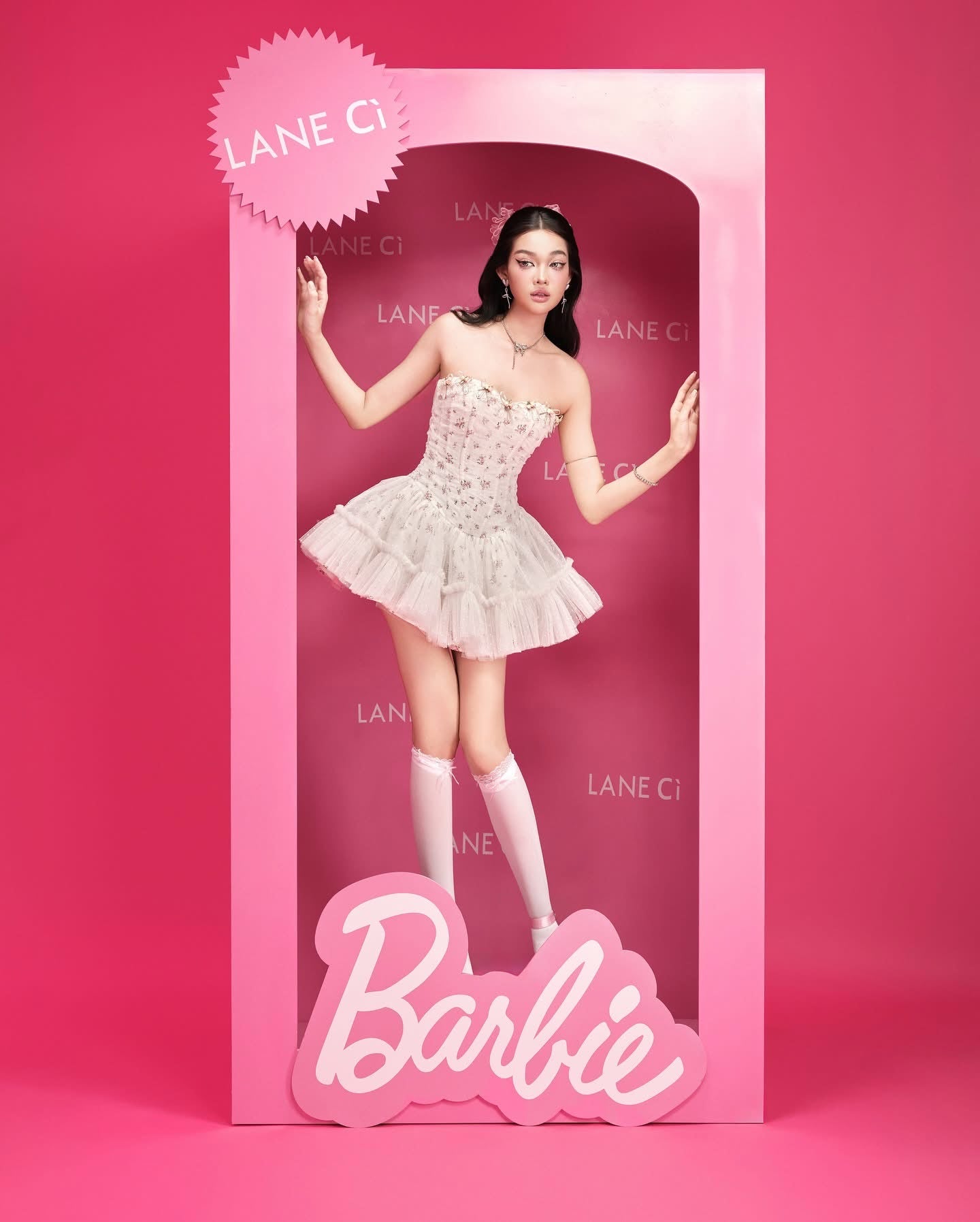 LANE CI White Moudy Mini Dress