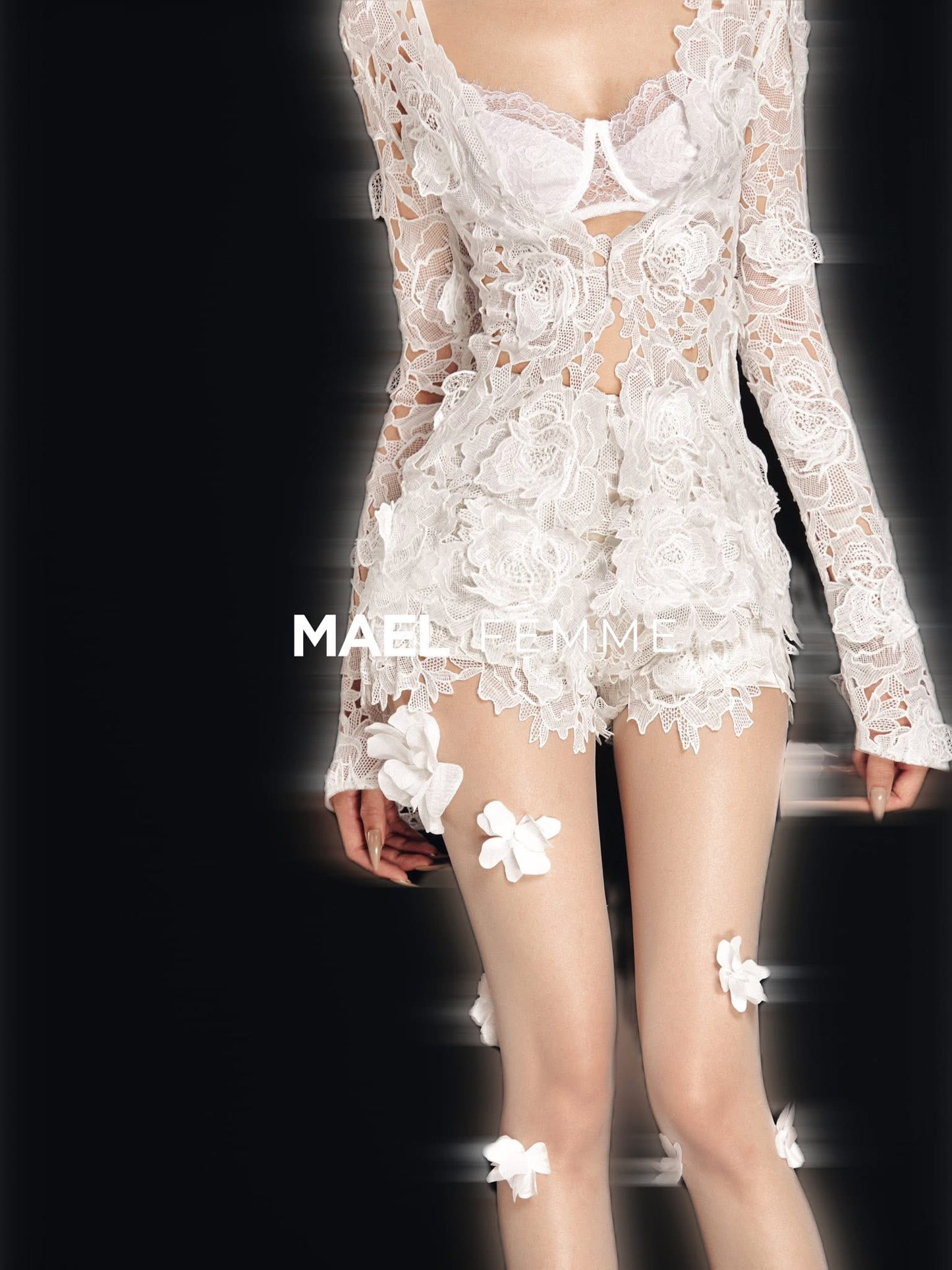MAEL FEMME Black Top and short set