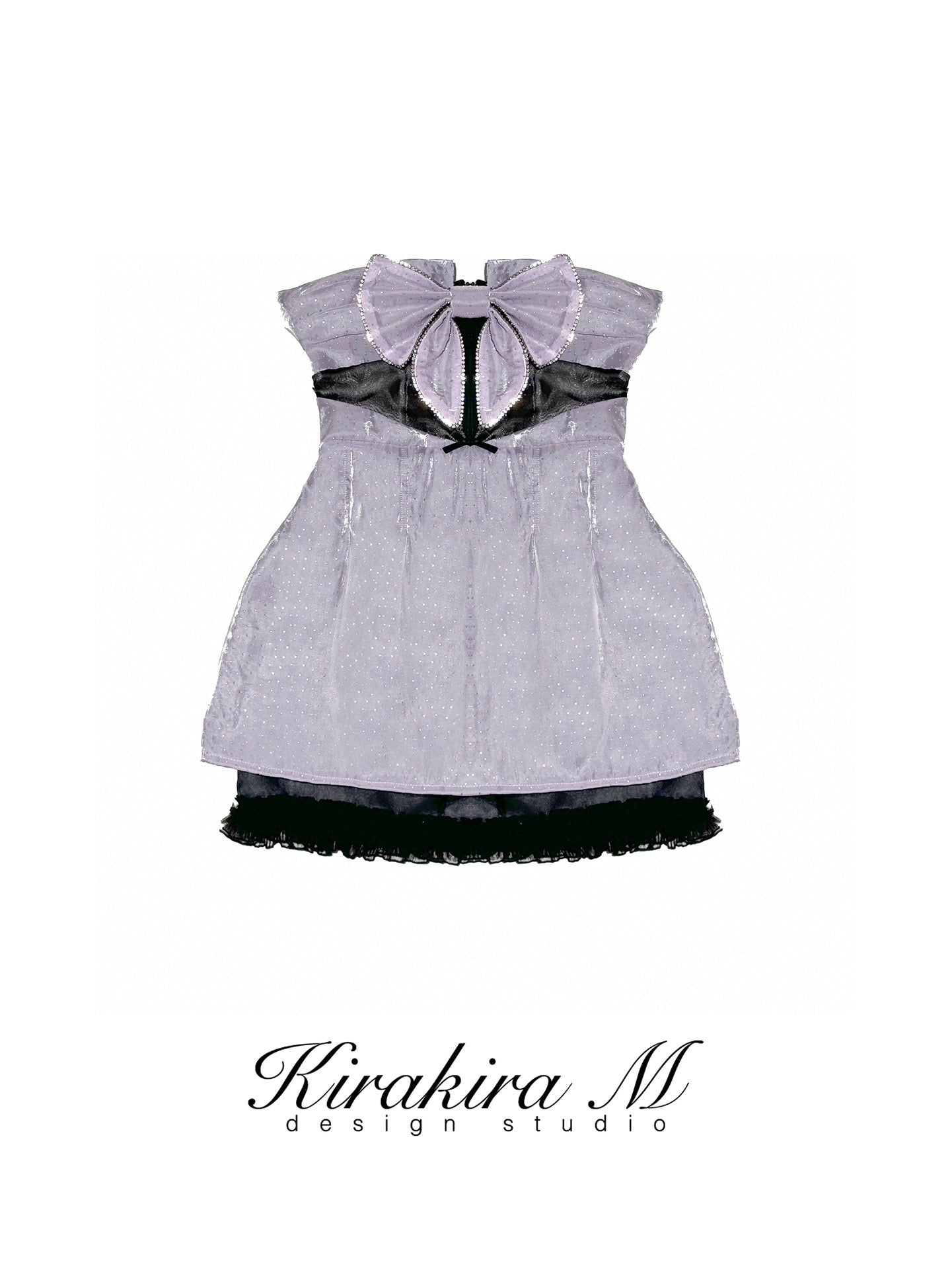 KIRAKIRA M Purple Shiny Full Diamonds Mini Dress