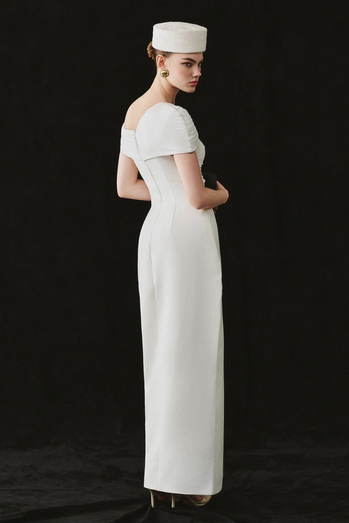 CICI Brown Elegant Vacation Esmeralda Off-shoulder Slit Maxi Dress