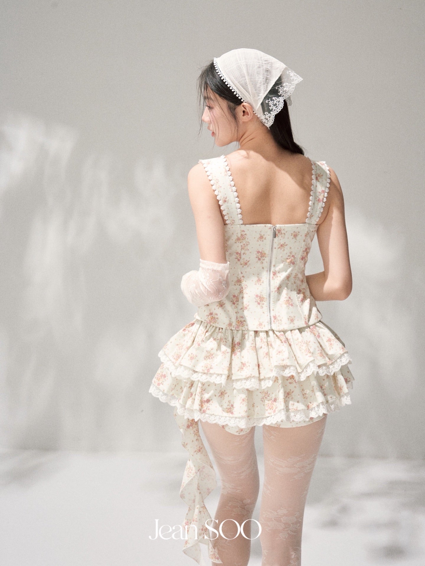JEAN SOO Sweet Vacation White Floral Top & Skirt