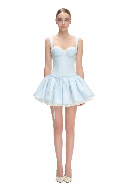 JUBIN Blue Fauna Mini Dress