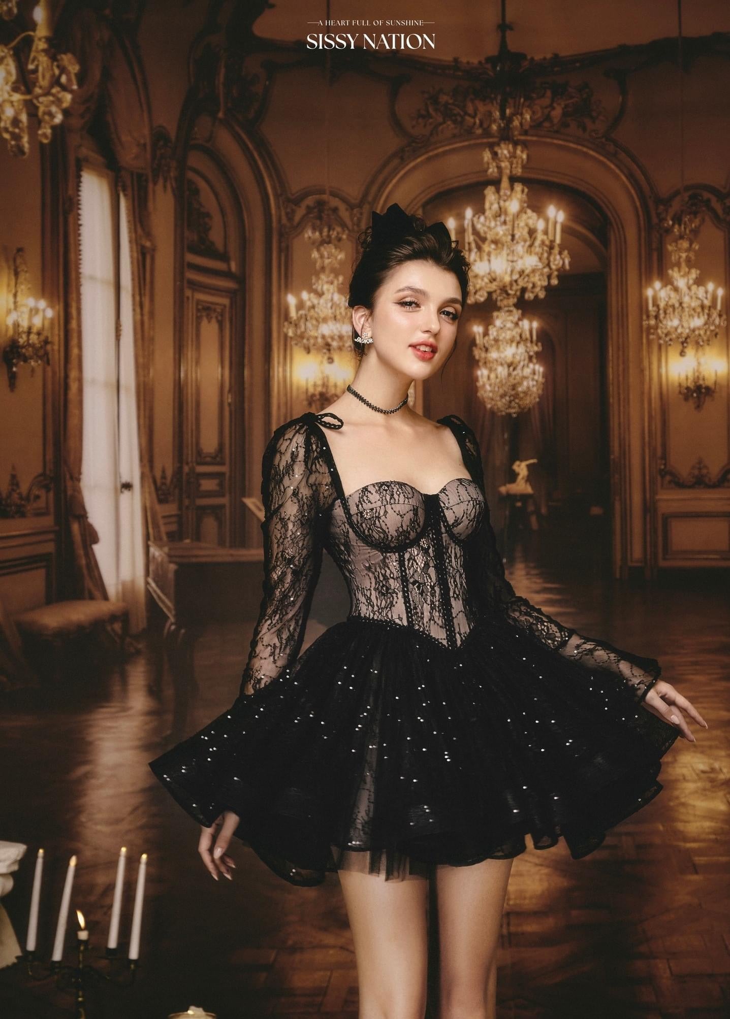 SISSY.NATION White Lace Mini Dress