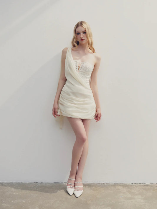 DELICIAE White Bailey Mini Dress