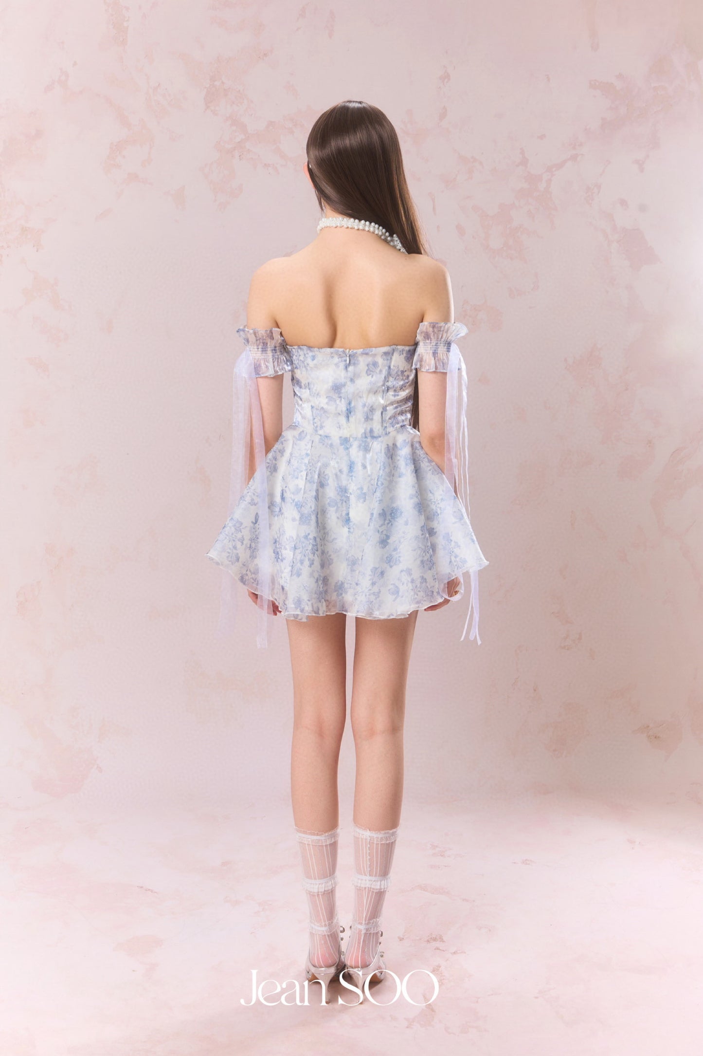 JEAN SOO Blue Iris One Shoulder Bohemian Sheath Dress