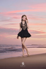 BY JENNY Black Sweet Vacation Lune Mini Dress