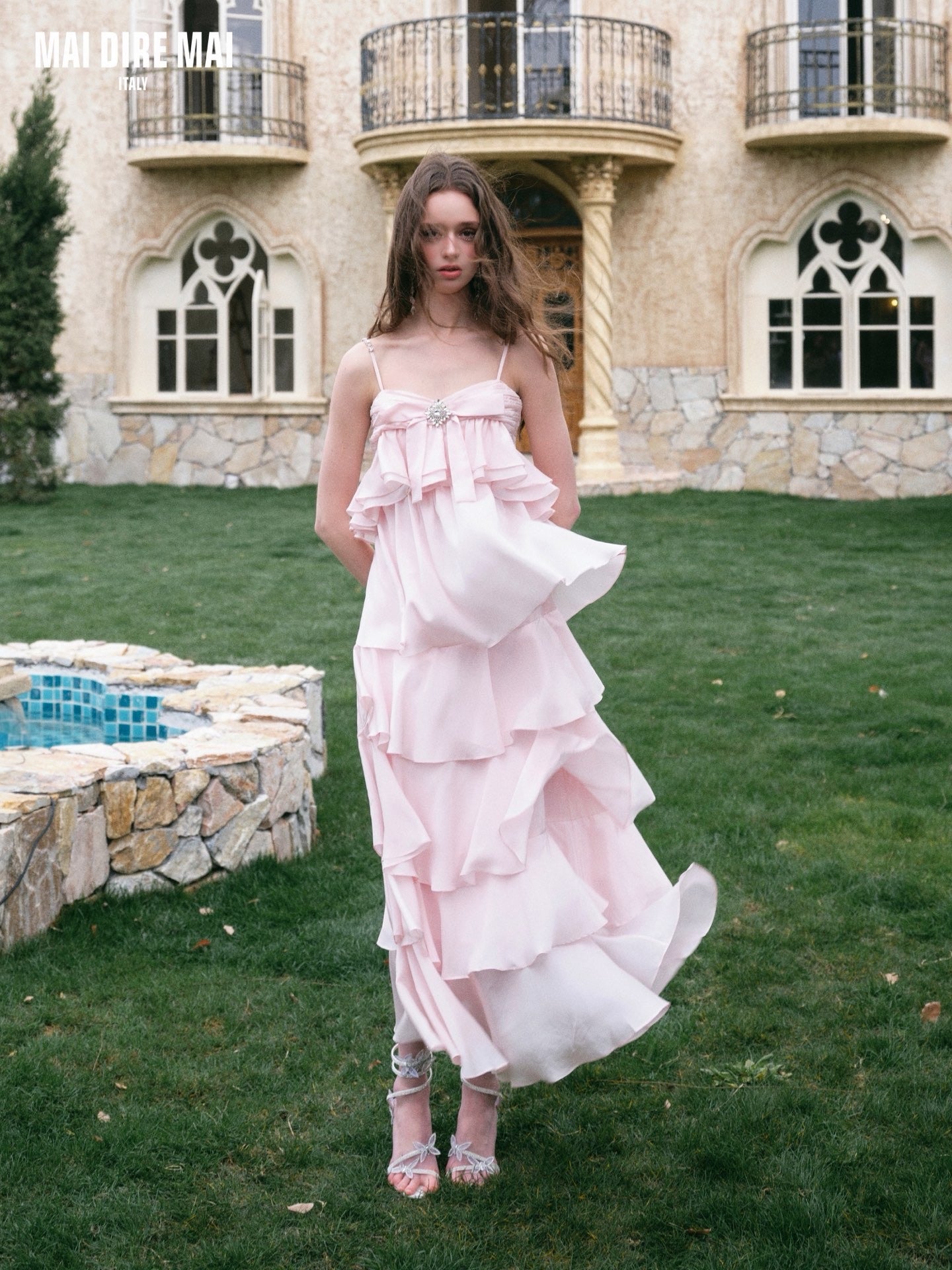 MAI DIRE MAI Sweet Elegant Pink Romantic Maxi Dresso