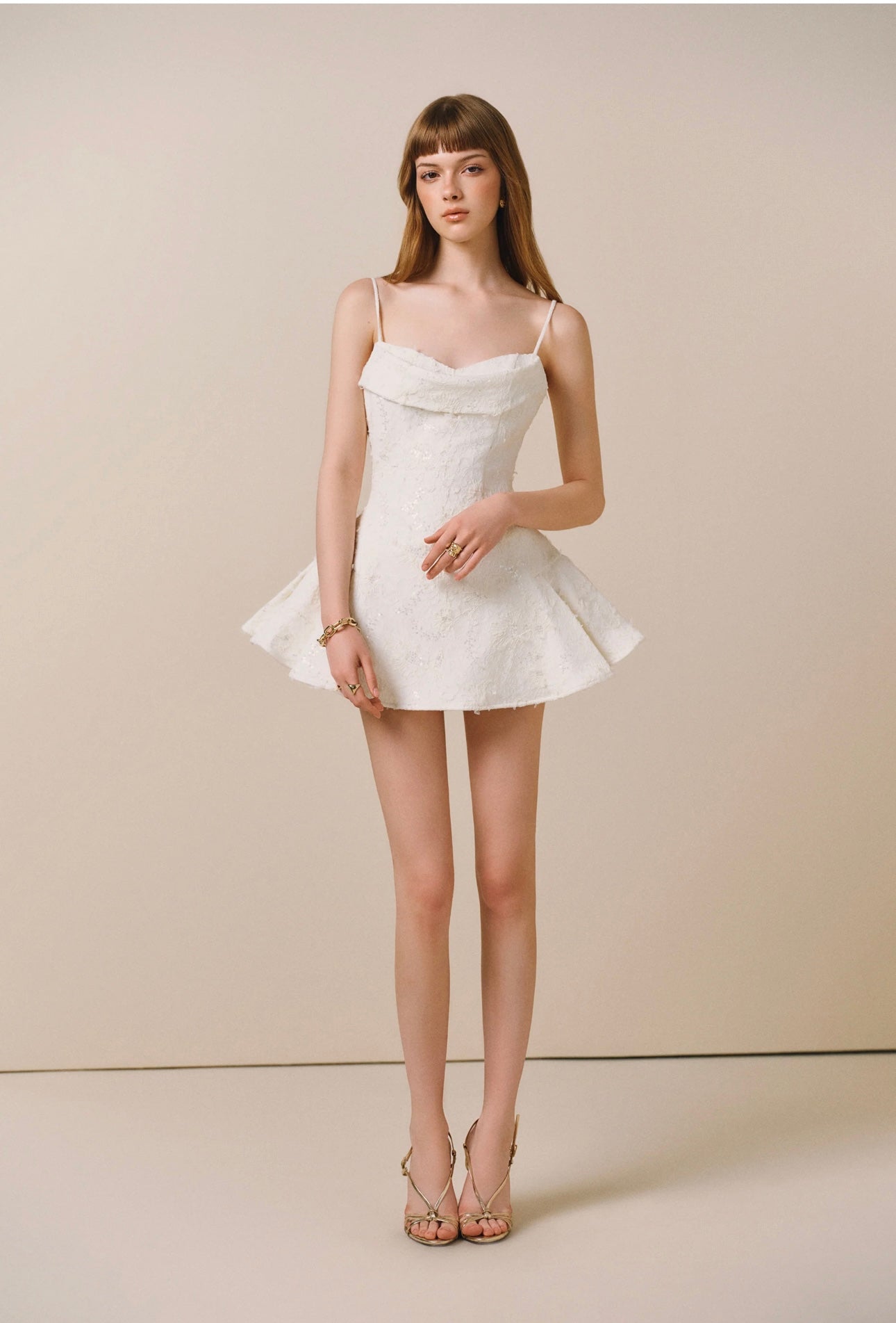 CICI WHITE SELINE Mini Dress & Cape