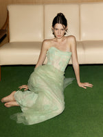 AMUSEE MOI WEEKEND Elegant Formal Green Her Moonson Maxi Dress