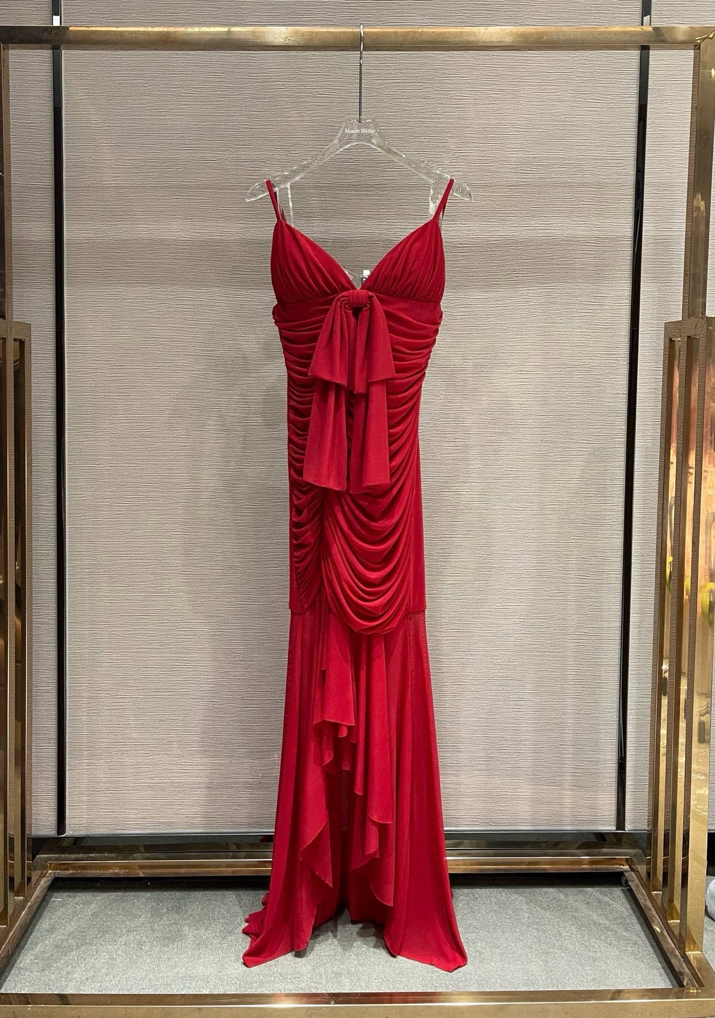 MASION WESTER V-neck Midi Dress