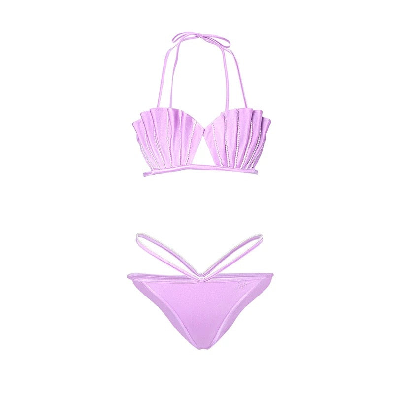 MIMI PLANGE Purple Bikini With Cape