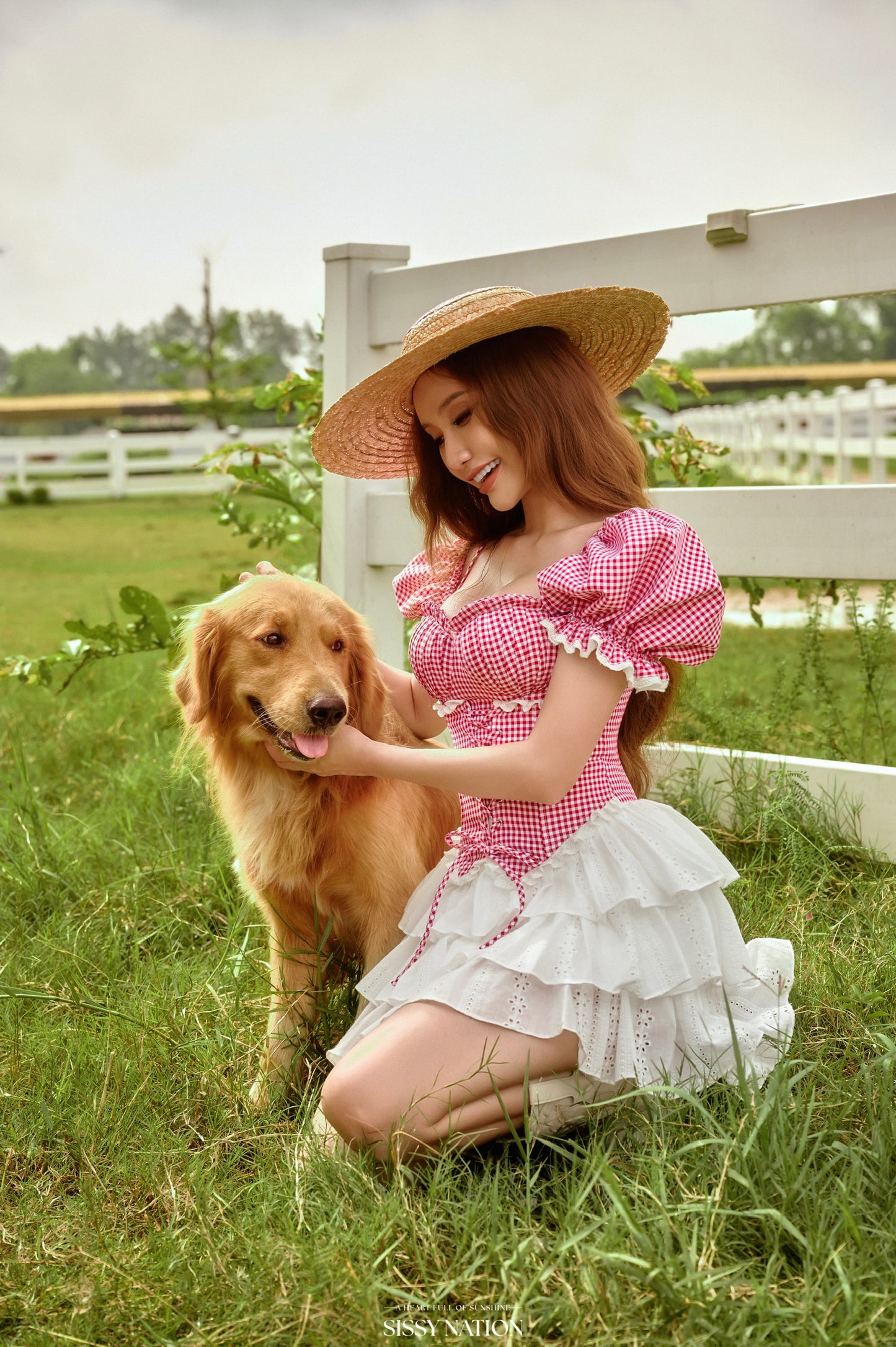 SISSY NATION Pink Queen of Heart Corset Top & Cake Skirt