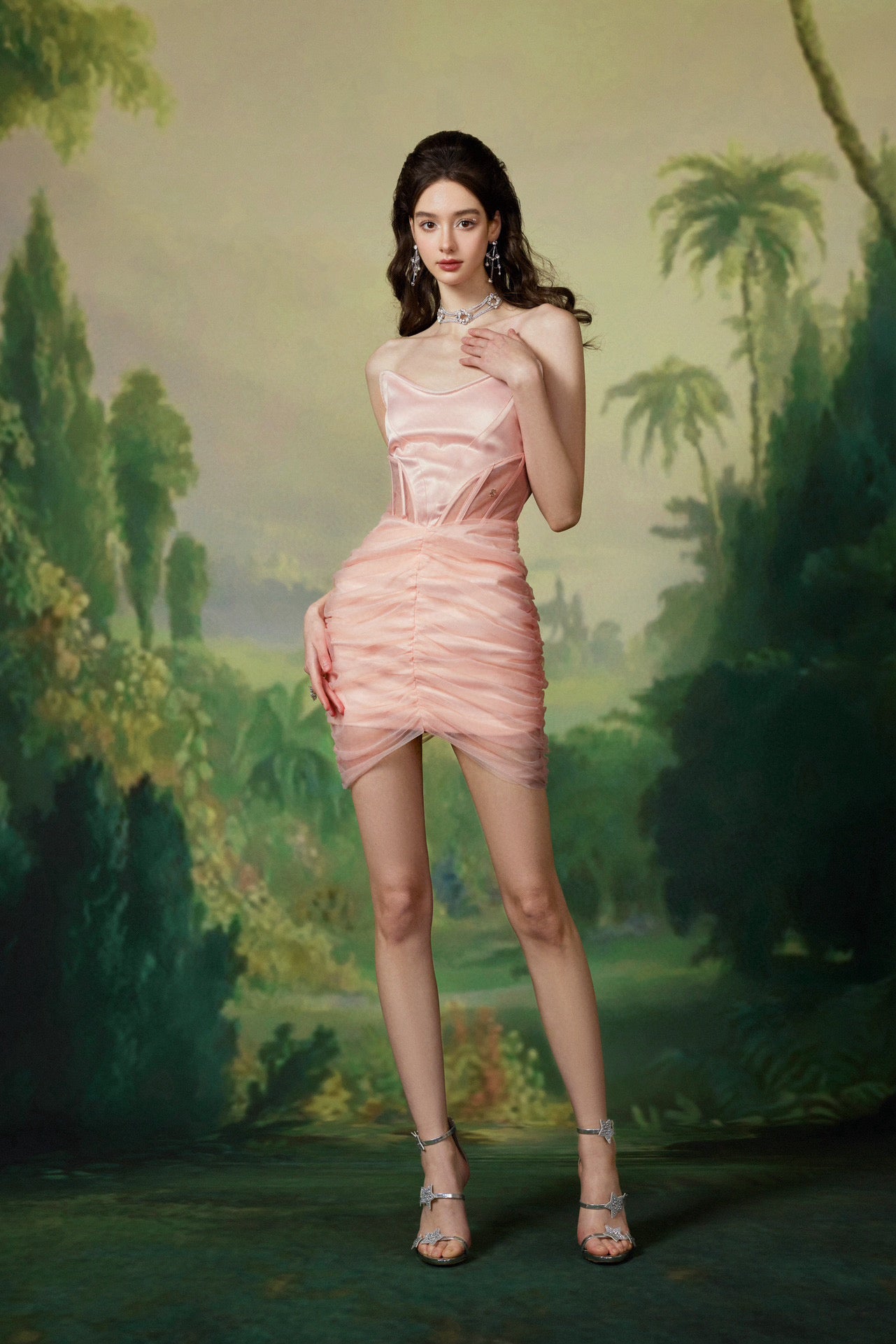 SHEERLUCK Black|Blue|Pink|Sand Cyndi Cut-out Mesh Sheath Mini Dress