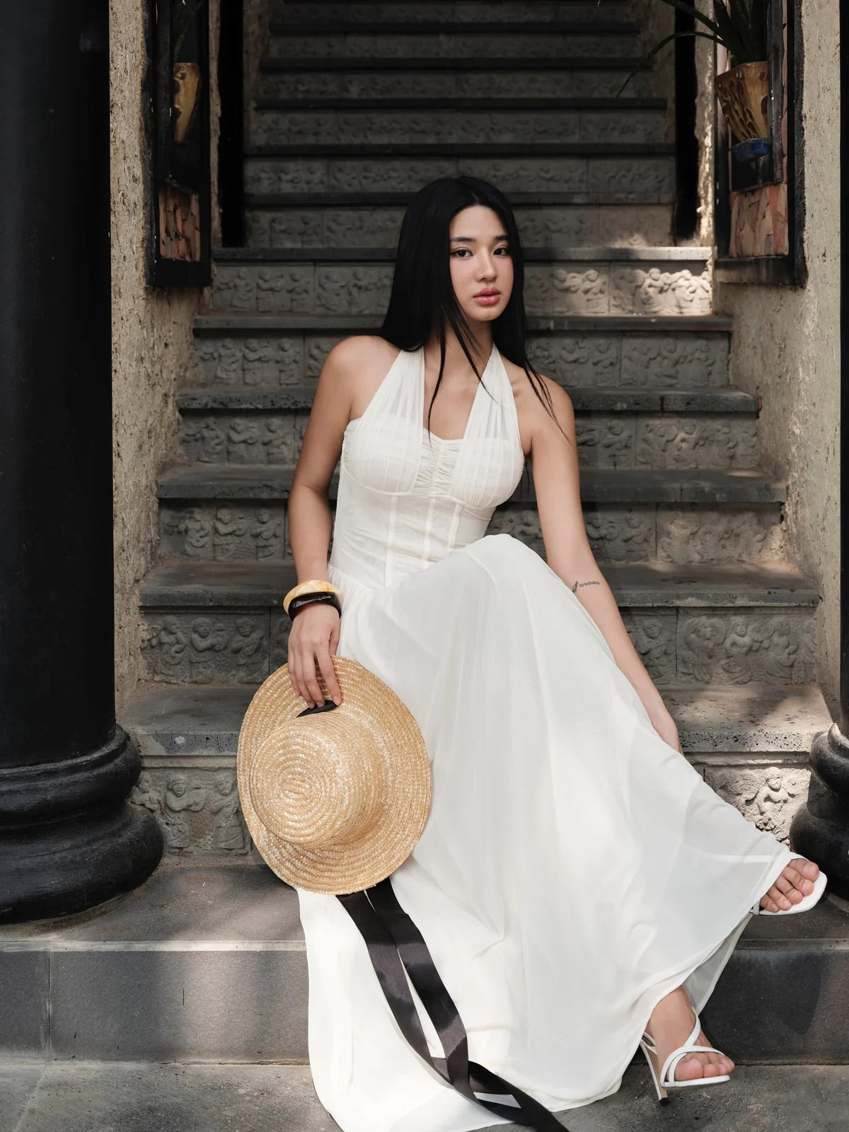 DELICIAE Blue Margot Maxi Dress