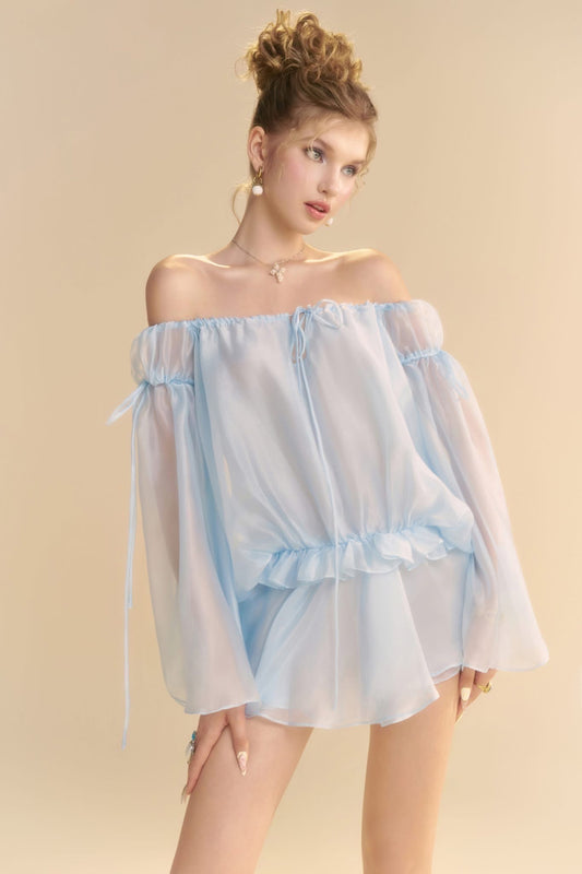 LINH PHUNG Blue Alize Mini Dress