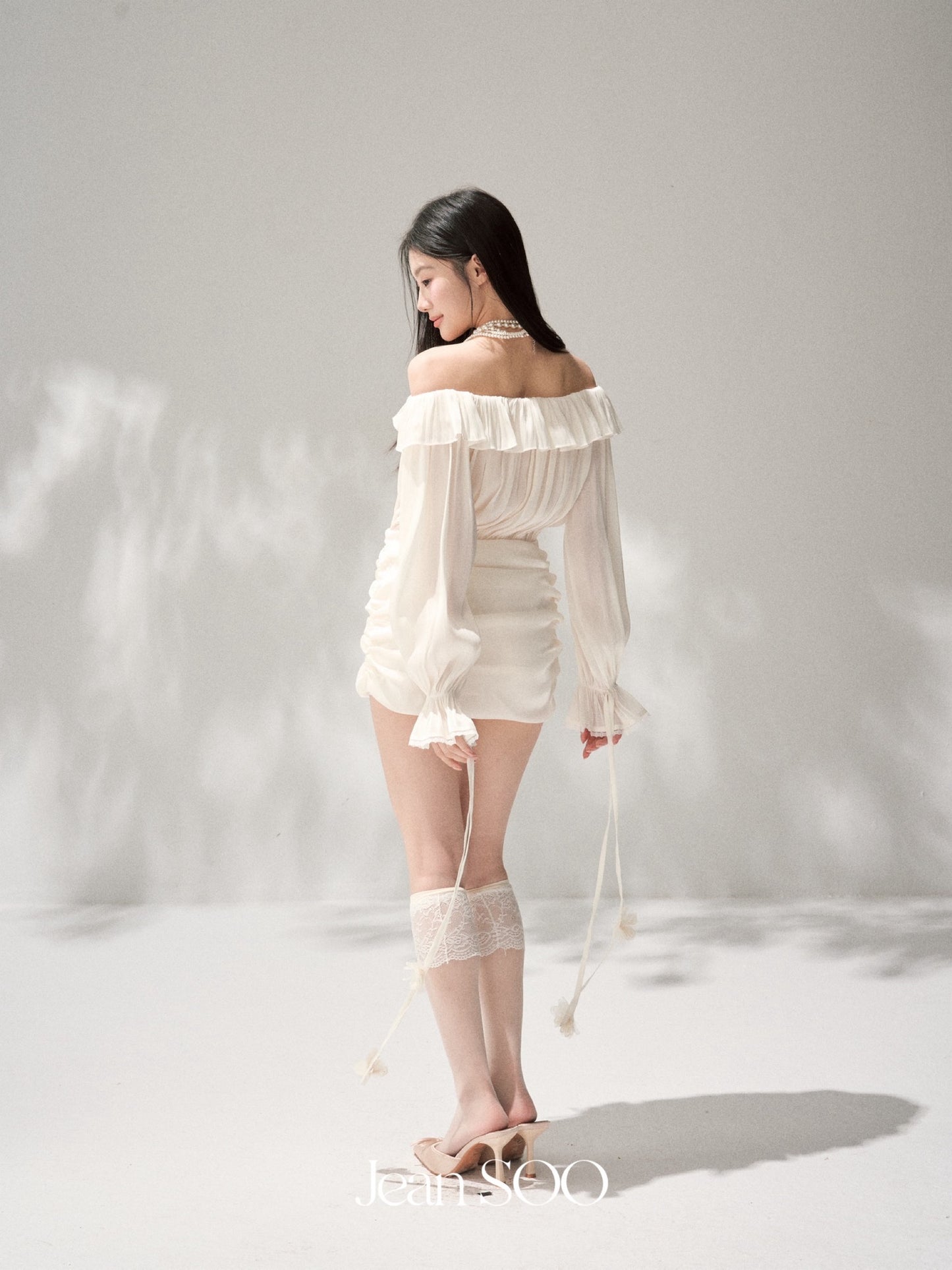 JEAN SOO Sweet Vacation White Floral Mini Dress