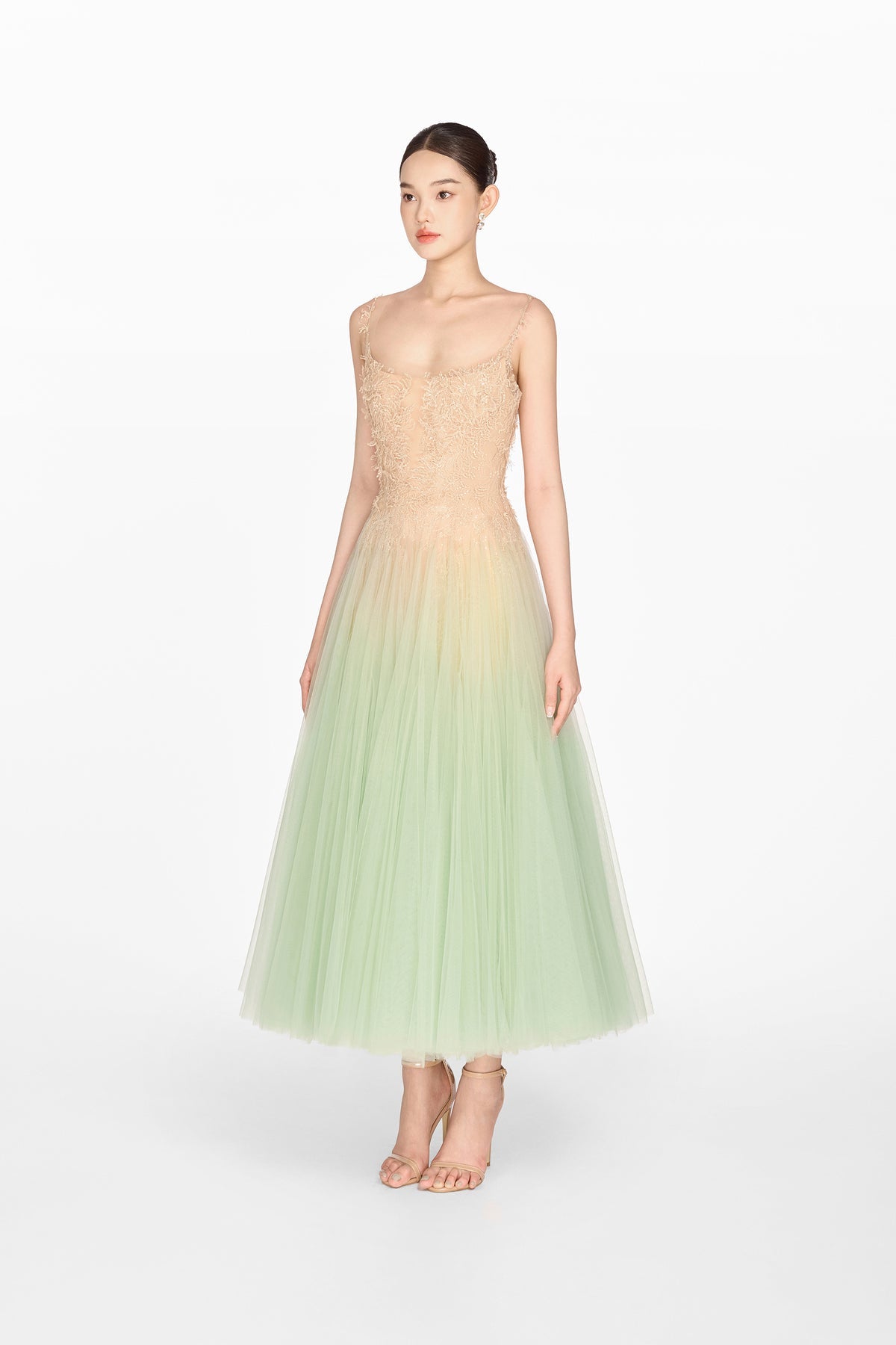 MONTSAND Mint Ombre Lace Midi Dress