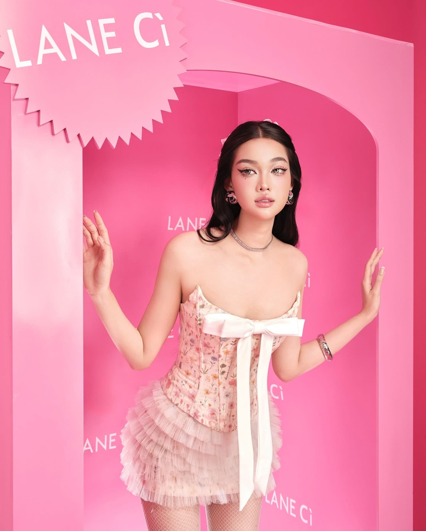 LANE CI Pink Jaby Set Top & Skirt
