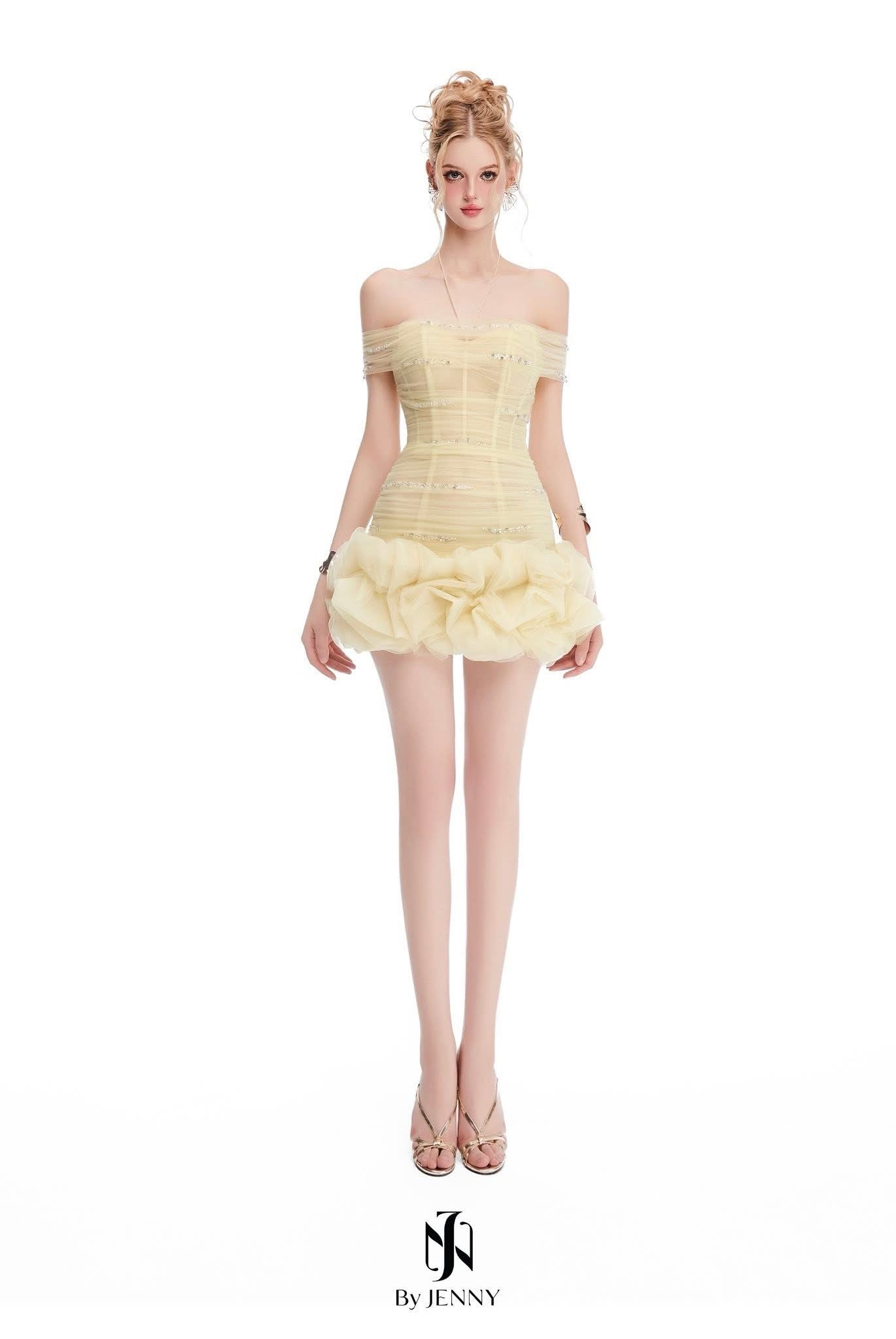 BY JENNY Yellow Tessa Mini Dress
