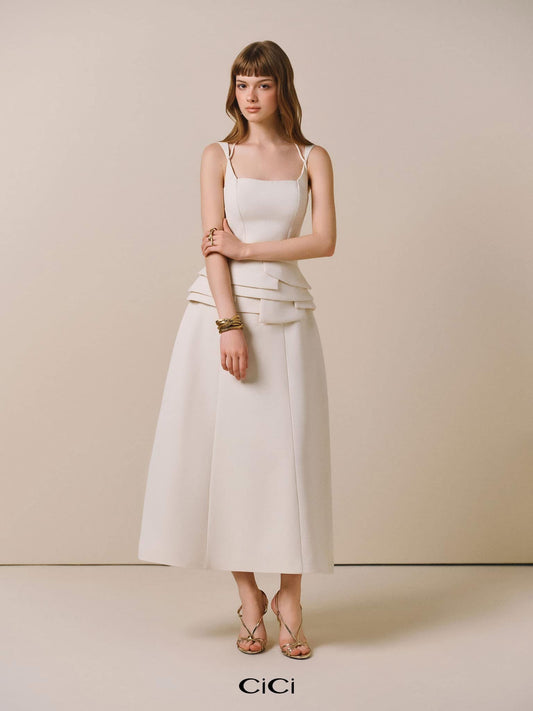 CICI WHITE SOLEI Midi Dress