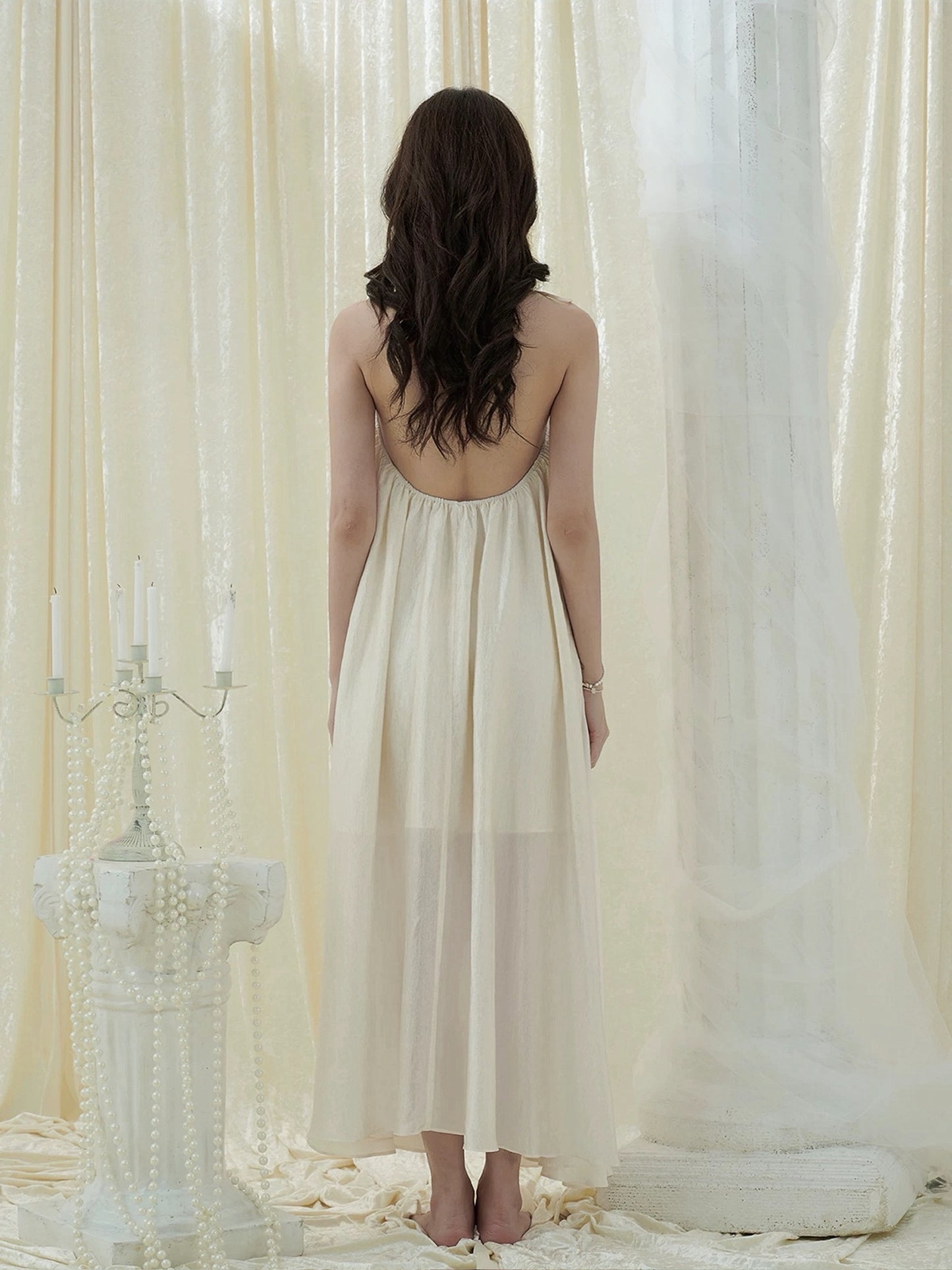 CROWCREW Elegant Vacation Blue Maxi Dress